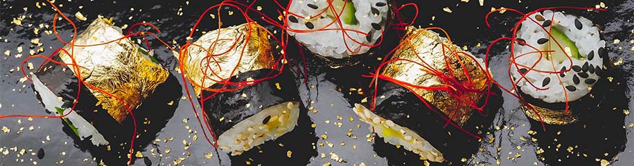 Eetbaar goud Sushi Eetbaar goud Sushi